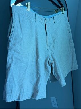 Bruno Mens Short Heathered beige Size 38 Linen Classic Fit Summer Causal